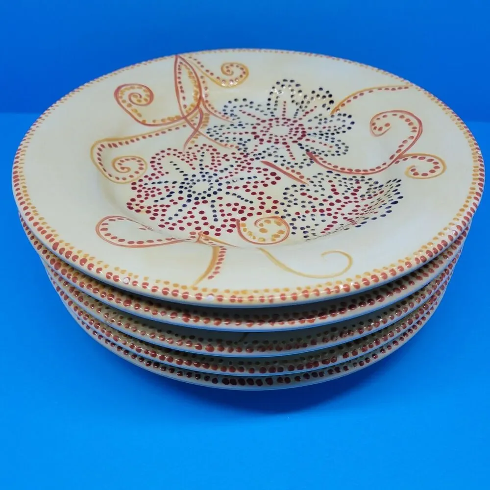 Pier 1 Floral Dots Set Of 5 Discontinued 9